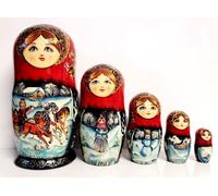 Matrioska da 5 pezzi (18cm) dipinto a mano