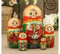 Matrioska "Favole" da 5 pezzi (18 cm) dipinto a mano Матрешка 5 мест 18см.