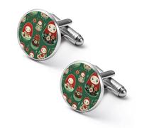 Matrioska russa Nesting Dolls. Gemelli rotondi per camicia per affari, festa di nozze, festa del papà regalo, 1.7cm, Metallo, Nessuna pietra preziosa