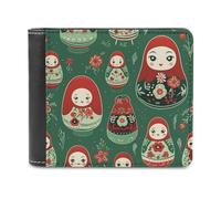 Matrioska russa Nesting Dolls. Portafoglio bifold da uomo sottile porta carte di credito borsa in pelle, Stile:, Taglia unica