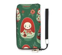 Matrioska russa Nesting Dolls. Portafoglio sottile da donna borsa lunga carino pochette da polso borsetta porta carte, Stile:, 20x10.5cm
