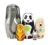 Matrioske per Bimbi Statuine Collezionabili Impilabili Elefante Panda | Decorazioni da Scrivania Animali in Mostra 5 Pezzi Per Donne Uomini Ragazzi Ragazze Casa Soggiorno Tavolo Mensola Ingresso F