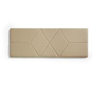 Matris Testiera rivestita in ecopelle Streghe, design geometrico a rombi da appendere, cammello chiaro, 112 x 57 x 5 cm, letto da 80 cm