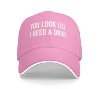 MATRIXX Anceky Cappellino da Baseball con Scritta Sembra Che io Abbia Bisogno di Un Drink, Occasione(Pink)