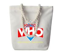 MATRIXX Borsa shopper Per Doc.tor W.h-o, borsa in tela bianca per stampa logo, adatta per mare viaggio vacanza
