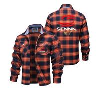 MATRIXX Camicia a Quadri Uomo Per S.E.N.N.A, Camicia boscaiolo arancione nero quadri, Per il tempo libero e l’ufficio(Orange,3XL)