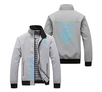 MATRIXX Giacca bomber uomo For the Tri.be, Giacca bomber con zip e tasche, per lavoro e tempo libero attività all'aperto, pilota(Grey,4XL)