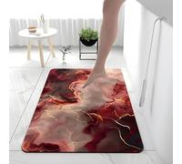 Matro Da Bagno 60x90 Cm In Marmo Rosso Super Assorbente E Anti-stampo Non Slip, Pietra Diatomite A Secco Rapido, Tappetino Doccia Esterno, Accessorio Per Il Bagno,60x90 Cm