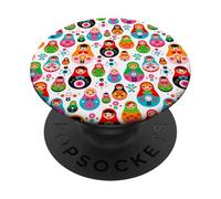Matryoshka Russian Doll Nesting Doll Toy White Background PopSockets PopGrip Adesivo