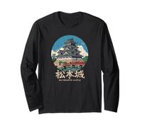 Matsumoto Castle Japan Travel Souvenir giapponese Kanji Retro Maglia a Manica