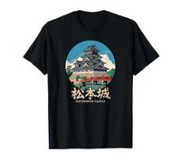 Matsumoto Castle Japan Travel Souvenir giapponese Kanji Retro Maglietta