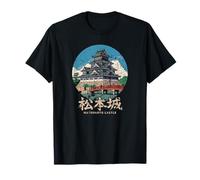 Matsumoto Castle Japan Travel Souvenir giapponese Kanji Retro Maglietta
