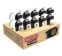 Matsuro Originale | Compatibili Rotoli Etichette Continuo Sostituzione per BROTHER P-TOUCH DK-22205 DK22205 (62 mm x 30,48 m | Confezione da 10)