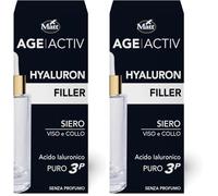 Matt, AGEACTIV Hyaluron Filler, Siero Viso e Collo con Acido Ialuronico Puro, Tripla Idratazione, Rigenera e Rimpolpa la Pelle, Riempie le Rughe, Rimodella i Contorni del Viso, Senza Profumo, 30 ml