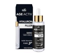 Matt, AGEACTIV Hyaluron Filler, Siero Viso e Collo con Acido Ialuronico Puro, Tripla Idratazione, Rigenera e Rimpolpa la Pelle, Riempie le Rughe, Rimodella i Contorni del Viso, Senza Profumo, 30 ml