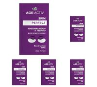 Matt, AGEACTIV Skin Perfect, Maschera Occhi in Tessuto 100% Naturale e Biodegradabile, con Bava di Lumaca, Ideale per Ridurre Rughe, Borse e Occhiaie, Senza Profumo, 2 Patch (Confezione da 5)