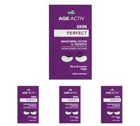 Matt, AGEACTIV Skin Perfect, Maschera Occhi in Tessuto 100% Naturale e Biodegradabile, con Bava di Lumaca, Ideale per Ridurre Rughe, Borse e Occhiaie, Senza Profumo, 2 Patch (Confezione da 4)