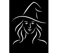 Matt Black Hardcover Notebook with a Minimalist Witch Cover Design: A large 8.25x11 inch Blank Unlined Book for Decorative Display | Can also be used as a Guest Book or Journal