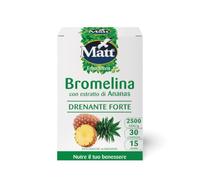 Matt, Bromelina con Estratto di Ananas, Drenante Forte, 40 Compresse | Integratore Alimentare Ideale per l'Effetto Drenante e Contro gli Inestetismi Cutanei della Cellulite