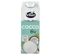 Matt, Cocco Bio, Bevanda Vegetale Senza Lattosio e Senza Zuccheri Aggiunti, Bevanda Fresca e Dissetante a Basso Contenuto di Sale, Gusto Delicato e Dolce, Alimentazione Sana, Confezione da 1L