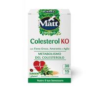 Matt, Colesterol KO, Integratore Alimentare a Base di Fieno Greco, Amaranto e Aglio, Favorisce il Metabolismo del Colesterolo e dei Trigliceridi, Confezione da 30 Compresse - 15 Dosi