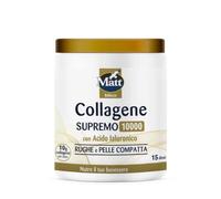 Matt, Collagene Supremo 10000, Integratore Alimentare con Peptidi di Collagene, Acido Ialuronico, Magnesio e Vitamina C, Aiuta a Contrastare le Rughe, Rende la Pelle più Compatta, 15 Dosi