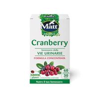 Matt, Cranberry, Integratore Alimentare a Base di Mirtillo Rosso, Ideale per il Benessere delle Vie Urinarie, Favorisce il Drenaggio dei Liquidi Corporei, Confezione da 60 Compresse - 30 Dosi