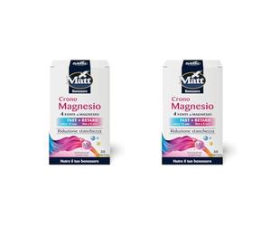 Matt, Crono Magnesio, Integratore Alimentare con 4 Fonti di Magnesio, Doppia Azione Fast e Retard, Contribuisce alla Riduzione della Stanchezza, Confezione da 60 Compresse