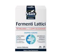 Matt, Fermenti Lattici 10 Miliardi, Fermenti Lattici Bambini e Adulti, con 10 Miliardi di Cellule Vive in 3 Ceppi Selezonati, Niacina, Biotina e Vitamina B2, Doppia Azione, Confezione da 20 Capsule