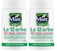 Matt, Le 12 Erbe del Buon Transito, Integratore Alimentare, 100 Compresse (Confezione da 2)