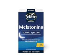 Matt, Melatonina per Dormire, Integratore Alimentare, 120 Compresse | Ideale per Favorire il Sonno e Ridurre gli Effetti del Jet Lag, Senza Glutine