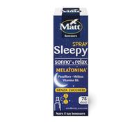Matt, Melatonina Spray Sleepy Sonno e Relax, Integratore Alimentare a Rapido Assorbimento con Melatonina, Passiflora, Melissa e Vitamina B6, Favorisce il Sonno, Senza Zuccheri, 75 Dosi