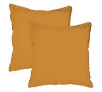 MATT & ROSE Federe 65 x 65 cm Set di 2 federe in cotone lavato | 100% cotone lavato | Oeko-TEX | Caramel