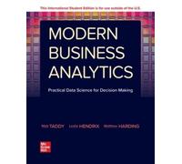Matt Taddy Modern Business Analytics ISE (Tascabile)