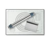 Mattarelli E Set di Tappetini Per Pasticceria in Silicone, Rullo Per Impastare, Spessore Regolabile Mattarello Per Farina con Tappetino in Scala Raschietto Per Pasta Utensili da Cucina in Acciaio Inos