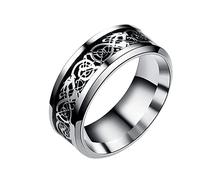 Mattarello Anelli Di Spessore Modello Coppia Acciaio Combinazione Anello Acciaio Titanio Acciaio Anello Anello Lega Moda Anelli Misura Anello per Gli Uomini (A, 8号)