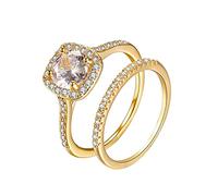 Mattarello Anelli Gioielli Bianco Donna Pezzi Oro Due Strass Matrimonio 6-9 Anelli Anelli Anelli Migliori Anelli Al Naso (Golden, 6)