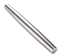 Mattarello da 33 cm in acciaio inox liscio dal design affusolato cavo leggero antiaderente per cottura pizza impasto torta pasticceria biscotti pasta gadget da cucina