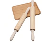 Mattarello in legno, antiaderente a 360° e senza cera, per preparare impasti, involucri per ravioli, anche come utensile da forno Albicocca 1 pzLegno