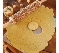 Mattarello in legno con motivo - 35cm x 5cm