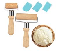Mattarello Legno,Mattarello Piccolo,Matterello in Legno Antiaderente,Impugnare Mattarello In Legno Con Manici,Mattarello a Forma Di T per Pasta da Forno, Pizza, Torta, Pasticcini