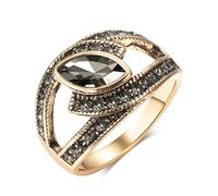 Mattarello per Biscotti Anelli Di Spessore Anello da donna Anello geometrico vintage Anello in argento con strass rotondi alla moda Anelli per Gli Uomini Di Moda (Gold, One Size)