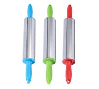 Mattarello per gnocchi in acciaio inox, 38,5 cm, verde, blu, rosso, manico liscio, superficie antiaderente per cottura (verde)