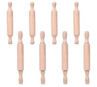 Mattarello piccolo, confezione da 8 piccoli mattarelli in legno per bambini, con 2 rulli e manico antiaderente, per bambini, in cucina, biscotti, pasticcini, Pasqua, 14 cm/20 cm di lunghezza