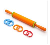 Mattarello regolabile in silicone con 4 distanziatori per impasto, pizza, antiaderente