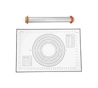 Mattarello regolabile staccabile circolare rullo impastatore in acciaio inossidabile silicone impastare(Greymat rolling pin)