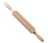 Mattarello, Rolling Wood Christmas Printing Sculture in legno Goffratura(Lightyellow)