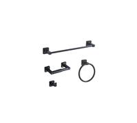 Matte Black Bathroom Hardware Set 4 Pieces Towel Bar Set Stainless Ste