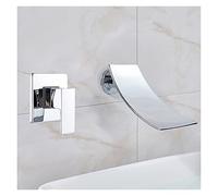 Matte Black/Chrome Bathroom Faucet Wall Mounted Waterfall Basin Faucets Washing Basin Taps Cold Water Mixer Tap(A)