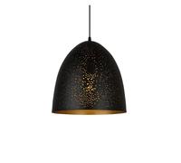 Matte Black Decor Hanging Light Contemporary Chandelier Lamp with LED Hollow Dome Lighting for Dining Room, Restaurant, Coffee Bar(28CM)